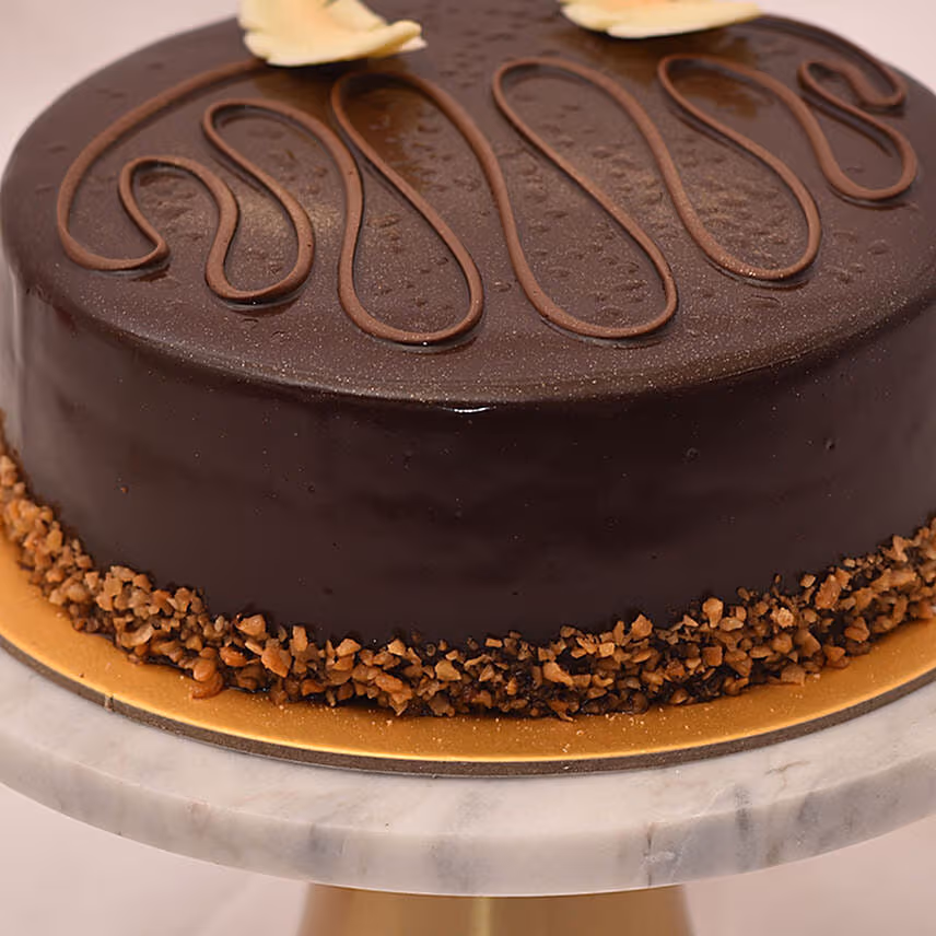 Classic Chocolate Cake with Balloons for Birthday Celebrations