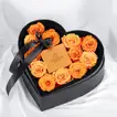 Exquisite 12 Orange Forever Roses with Luxurious Godiva Chocolate in Heart-Shaped Box