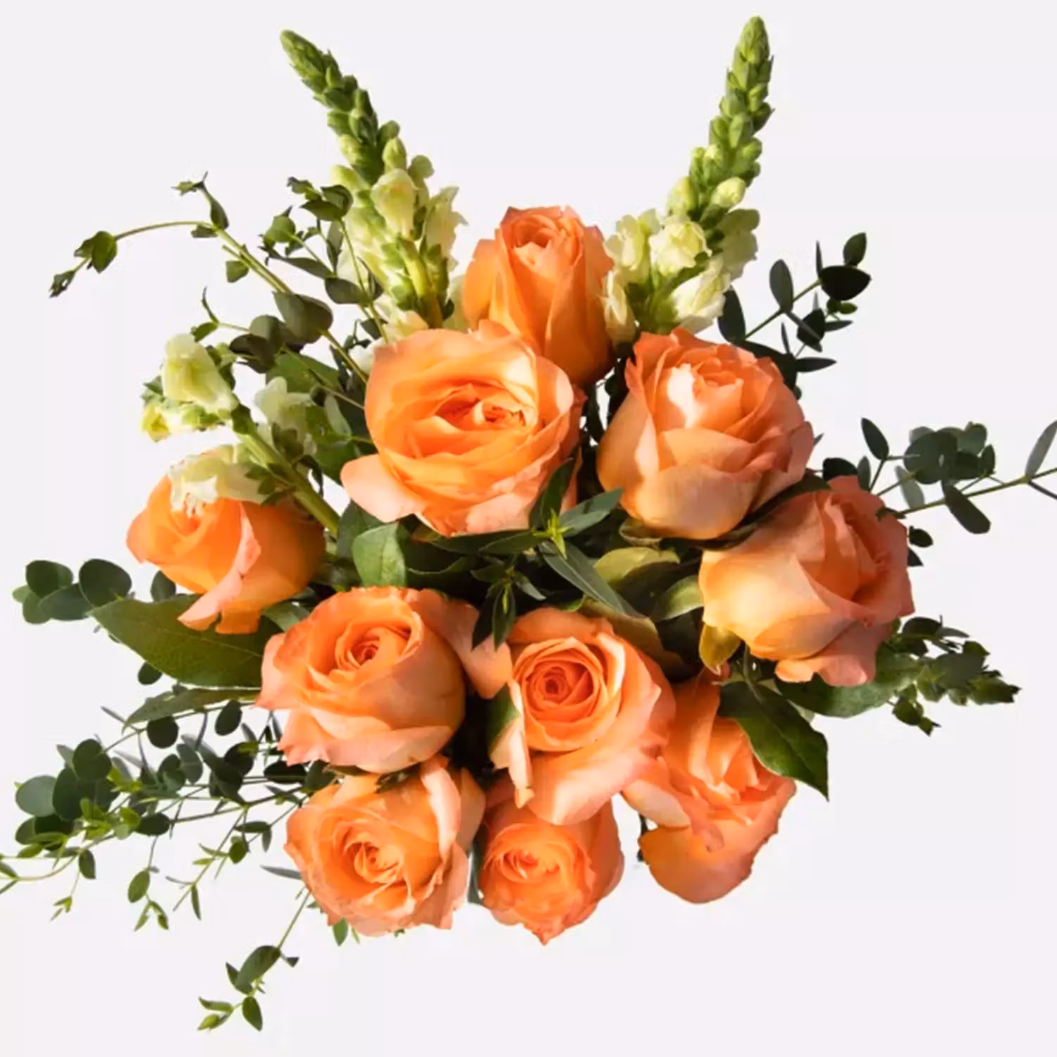 Blooming Peach Rose N Snapdragon Vase Arrangement