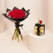باقة ورد احمر و شوكولاتة فيريرو روشيه