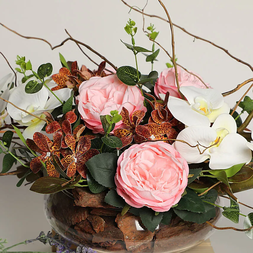 Premium Artificial Mixed Flowers Vase