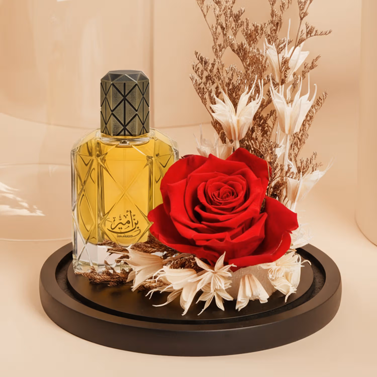Exquisite Red Forever Rose with Bin Ameer Fragrance by Maghribi