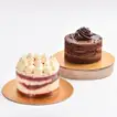 Delightful Chocolate and Red Velvet Baby Cakes - Perfect for Two