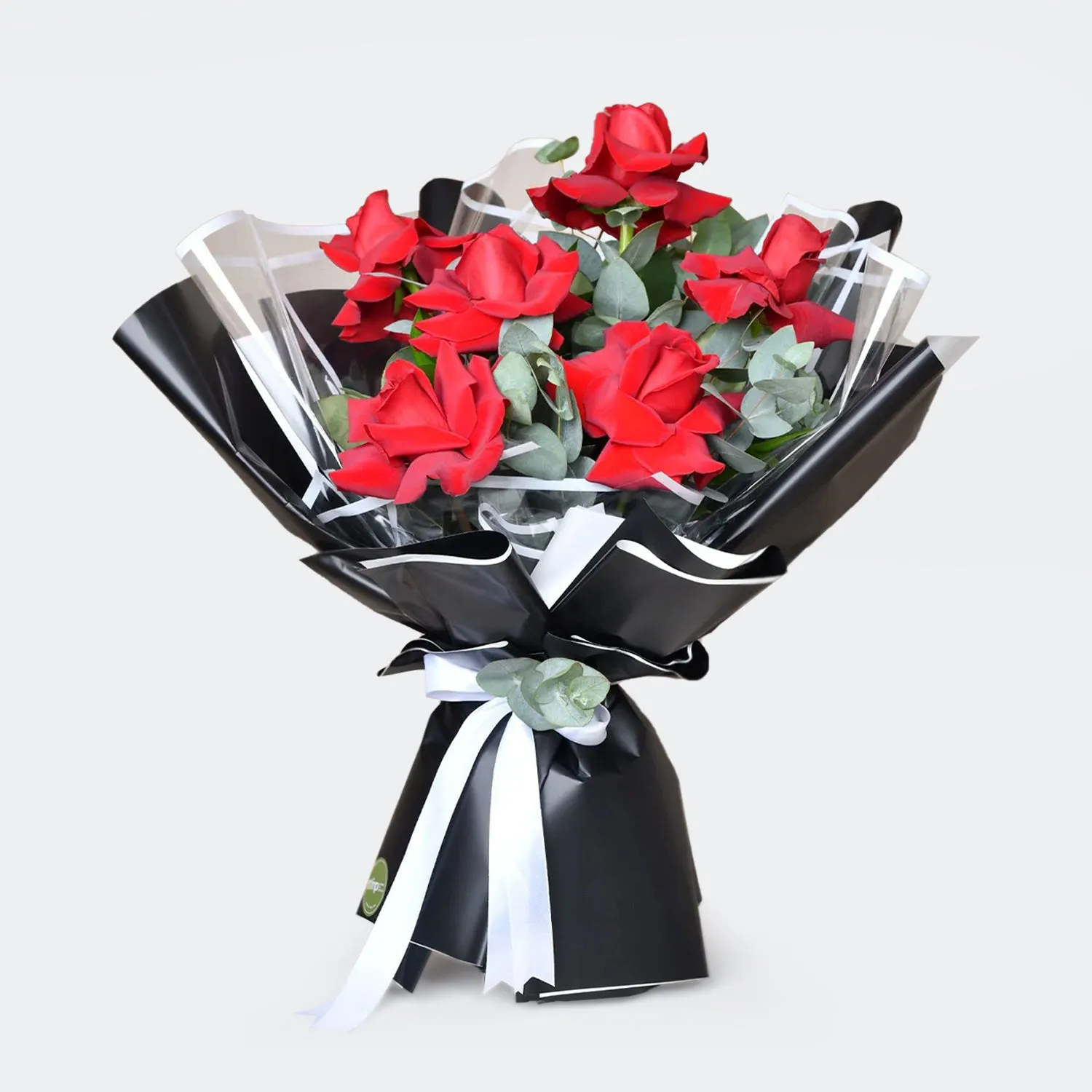 Exquisite Godiva Velvet Heart Gift Box with 7 Chocolates & Elegant Bouquet of 6 Red Roses