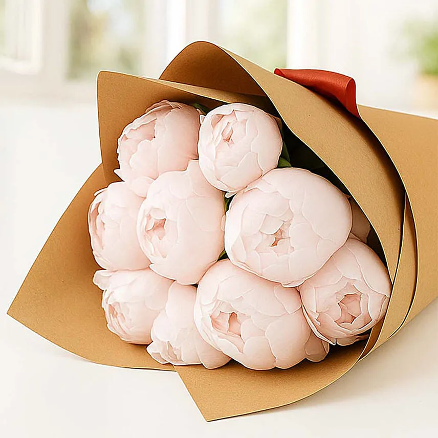 10 Light Pink Peonies Bouquet