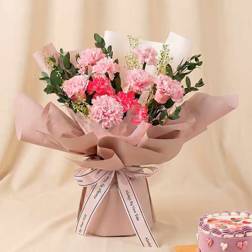Preserve Flowers Bouquet and Cake Gift set