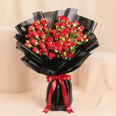 باقة ورود بخاخ الأناقة الحمراء