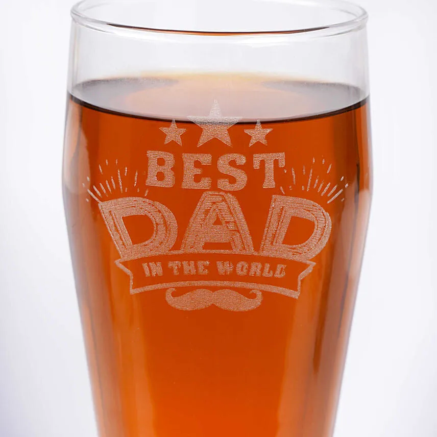 Best Dad In The World Engraved Glass