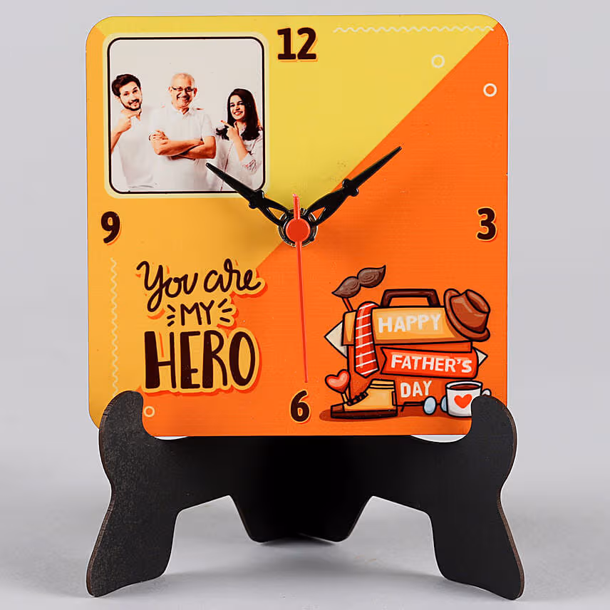 My Hero Dad Personalised Table Clock