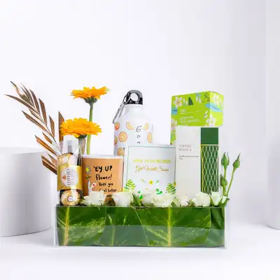 Wellness & Wishes: Get Well Soon Gift Set with Flowers, Chocolates, and More