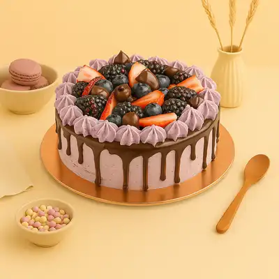 Irresistible Vanilla Berry Delight Cake - 4 Portion