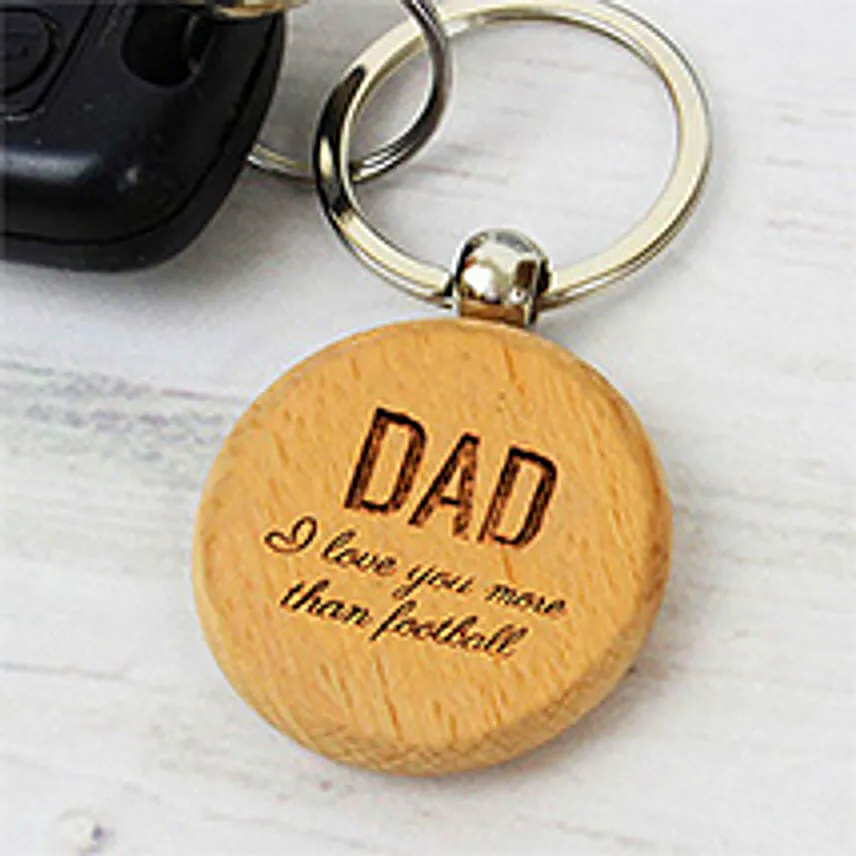 Love You Dad Engraved Round Keychain