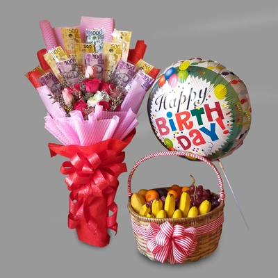 5K Money Bouqet And Fruity Basket