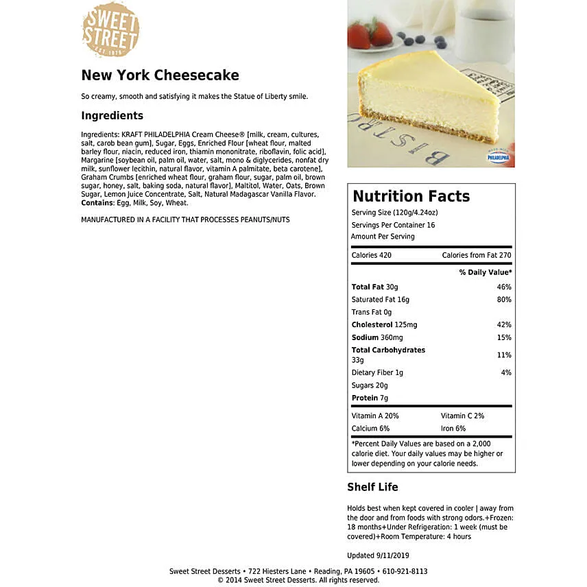 Frozen New York Cheesecake