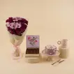 Chrysanthemums Flower Bouquet Gift Set for Her - With Chocolate Cake and Mug