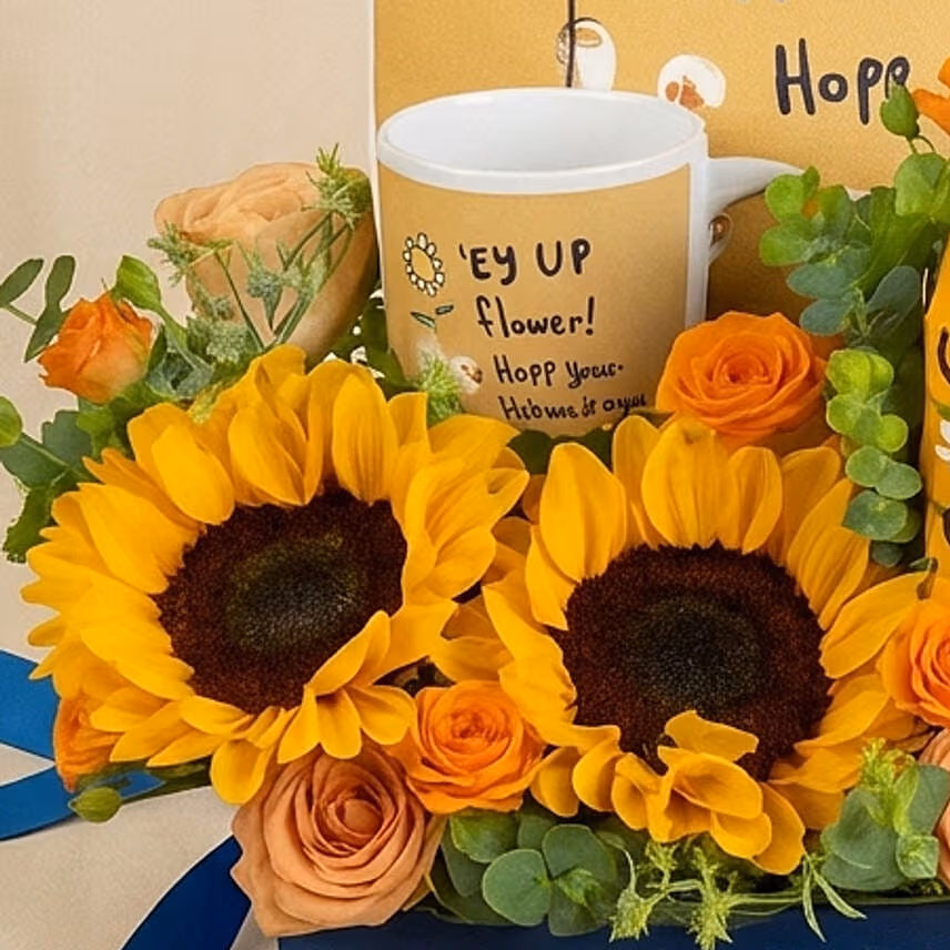 Get Well Soon Floral & Comfort Hamper with Mug N Cushion