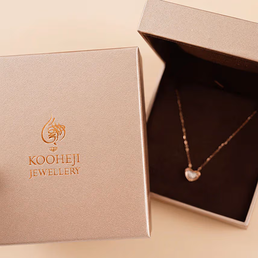 KOOHEJI Diamond Heart Gold Necklace & Roses