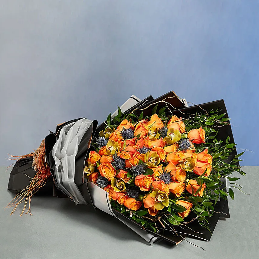 Grand Orange Roses Bouquet