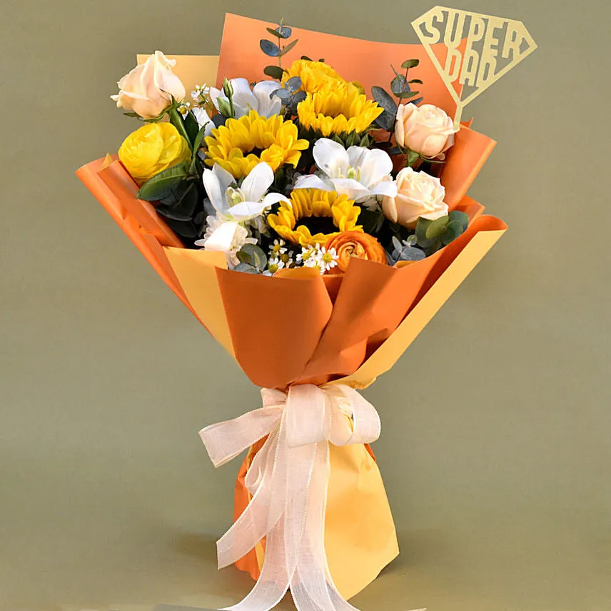 Graceful Mixed Flower Bouquet for Fathers Day