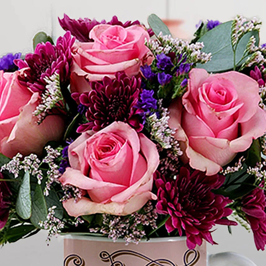 Stunning Mixed Flowers In Love Mug