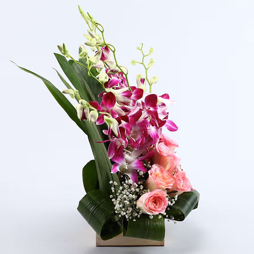 Gleaming Beauty With Floral Arrangement