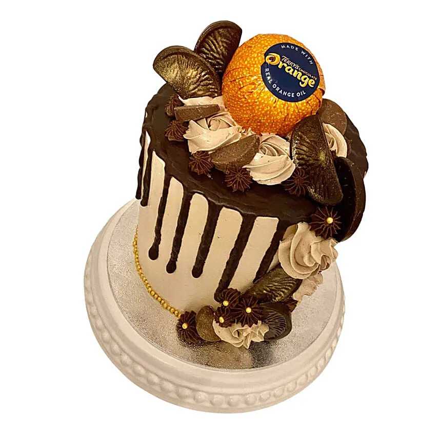 Chocolate Orange Drip Cake 10 Inch
