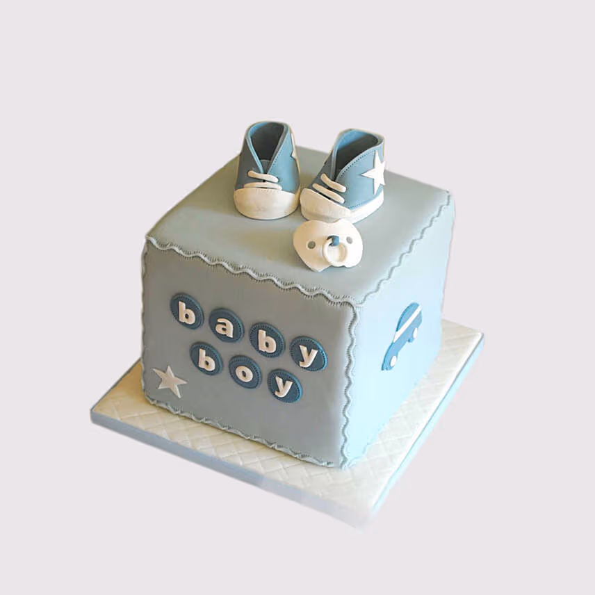 Baby Boy Block Shaped Cake