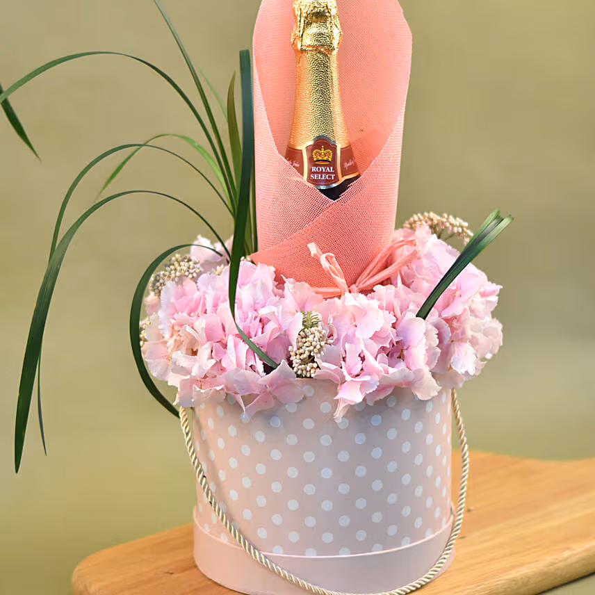 Hydrangea & Sparkling Juice Pink Box