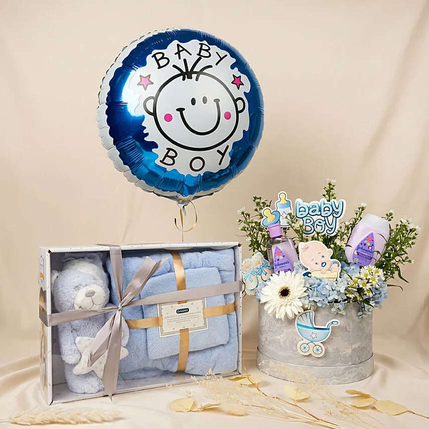 Its a Baby Boy Flower gift set