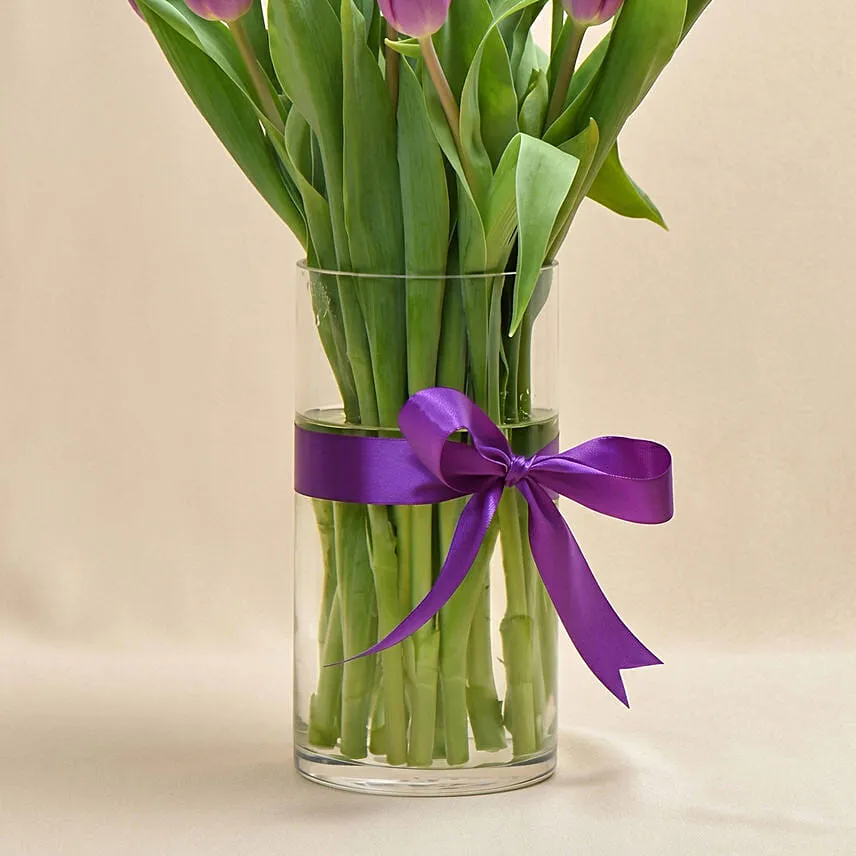20 Purple Tulip Arrangement