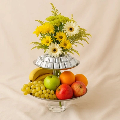 Flowers Chocolates n Fruits Trio