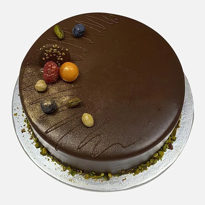 Chocolate Cake With Personalized Cushion