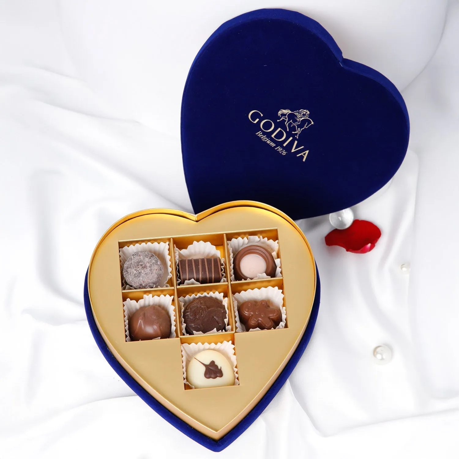Godiva-Blue Heart Box 7 Pcs