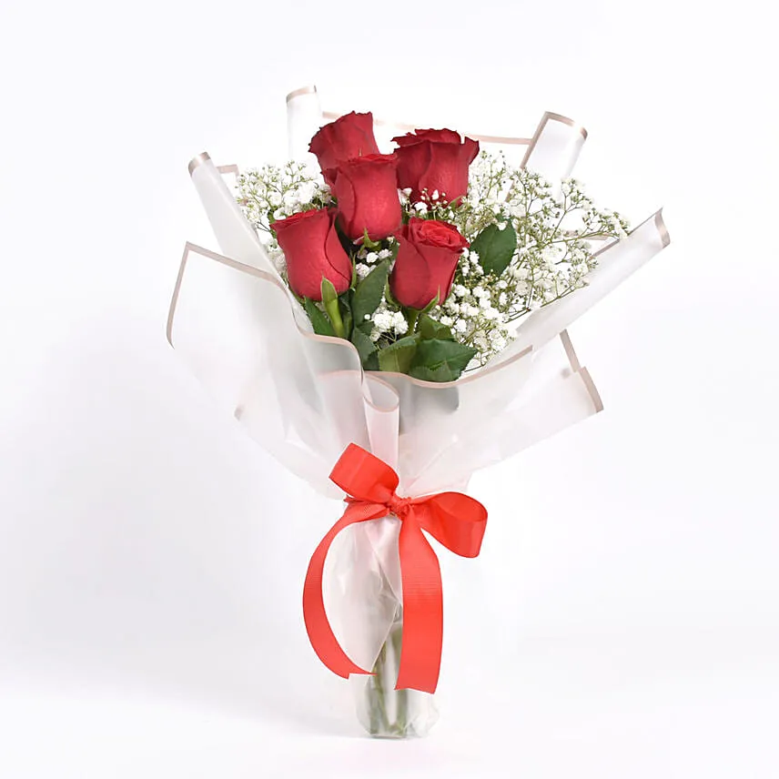 Pretty Red Roses in a Bunch