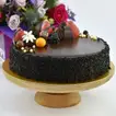 Delicious Chocolate Fudge Cake & Vibrant Birthday Flower Arrangement