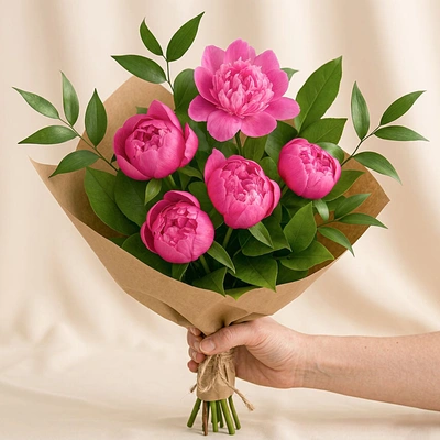 Elegant Pink Peonies Bouquet