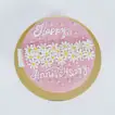 Elegant Pink Chocolate Anniversary Cake with Floral Design