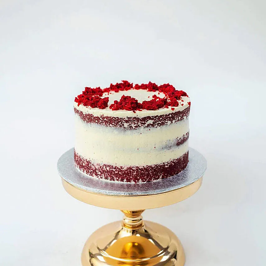 Semi Naked Red Velvet Cake 6 Inch