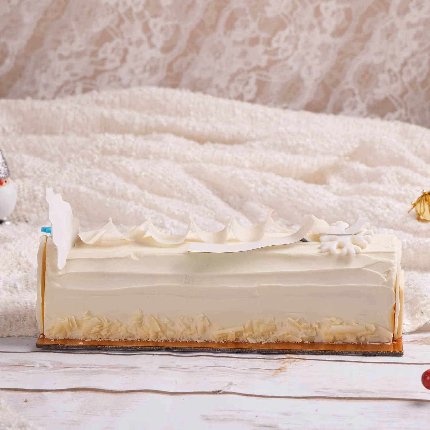 Delightful Christmas Vanilla Log Cake - A Festive 1 Kg Treat
