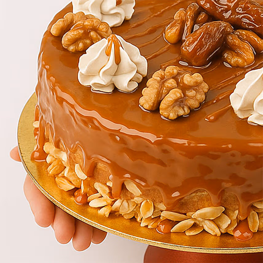 Dates & Nuts Chocolate Caramel Cake