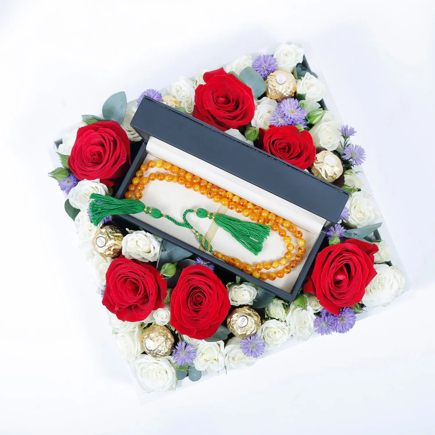 Luxury Musbah - Yellow & Brown - Medium Edition - Elegance Floral Box