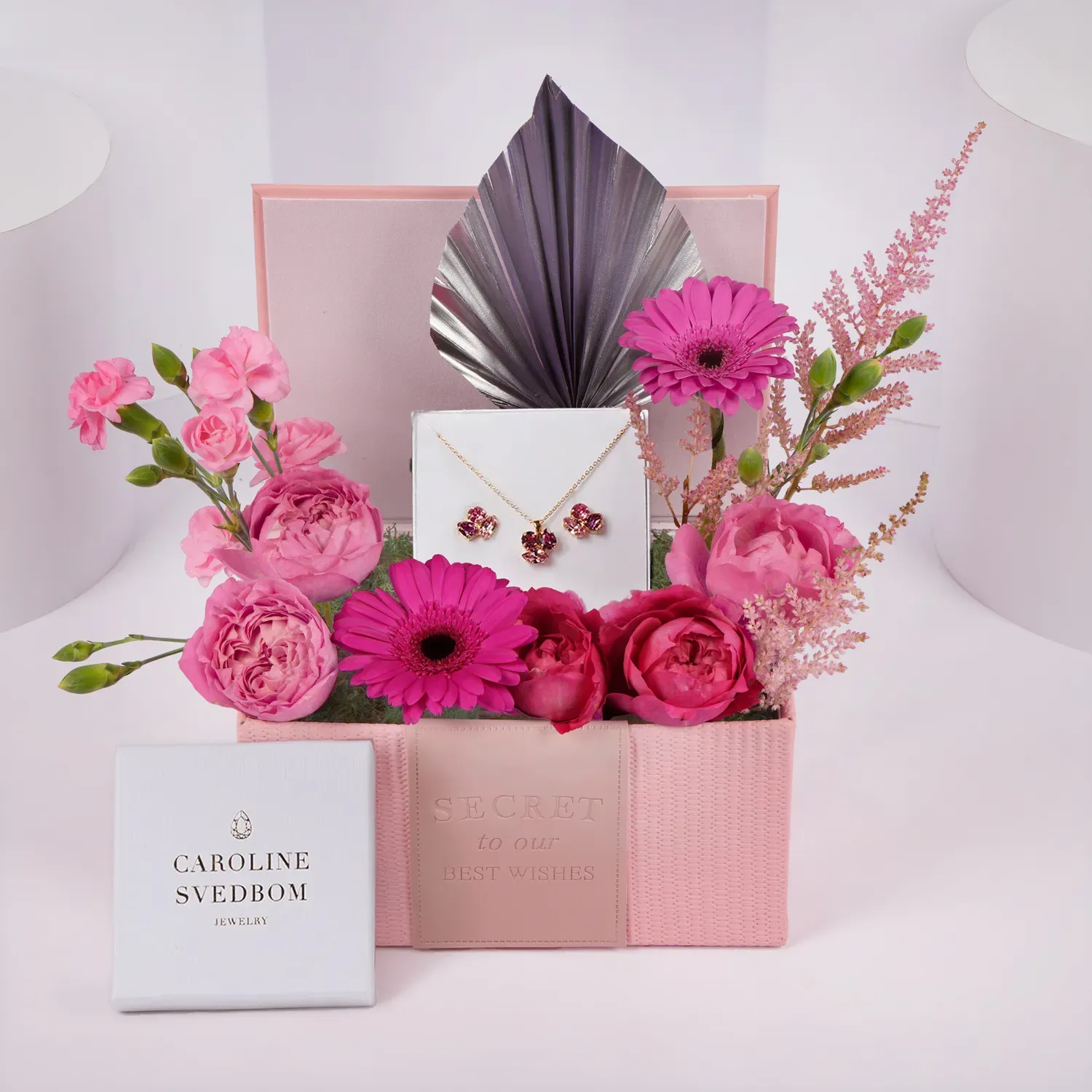 Caroline Svedbom Swarovski Crystals Dark Rose Jewllery Set
