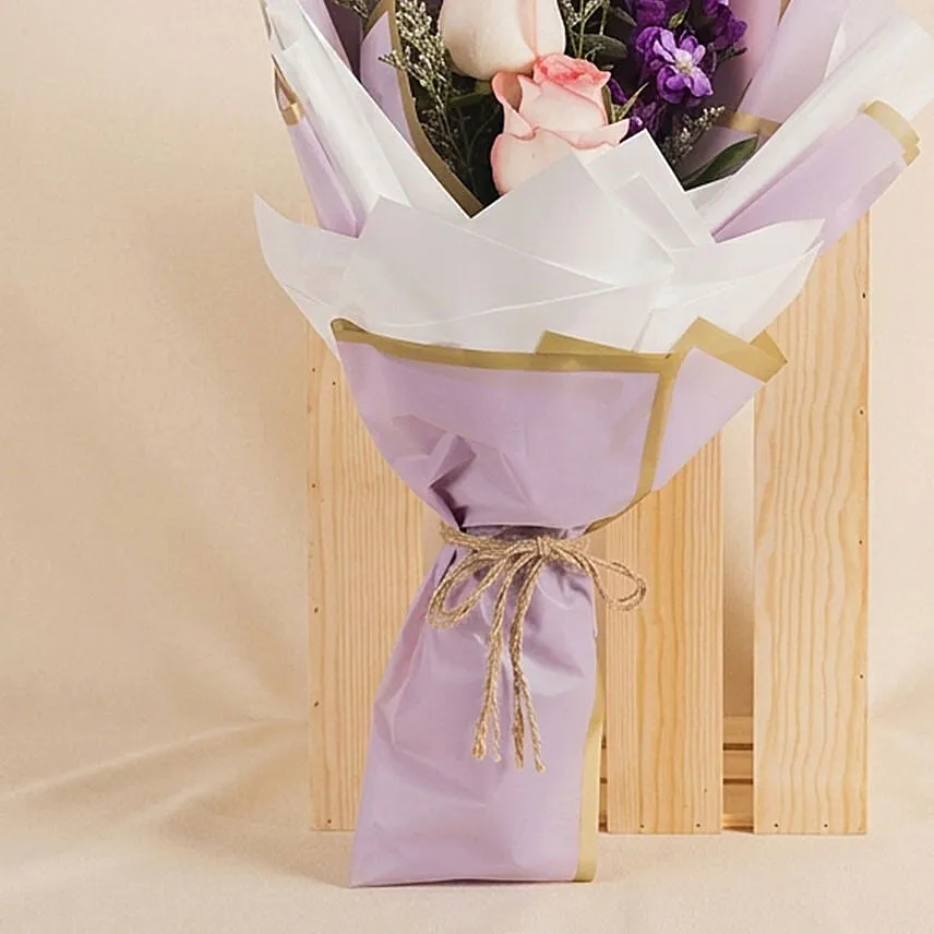 Imposing Matthiola & Roses Bouquet
