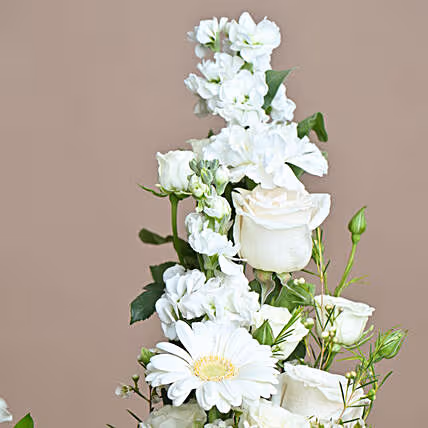 Elegant Anniversary Floral Arrangement with Red Velvet Cake