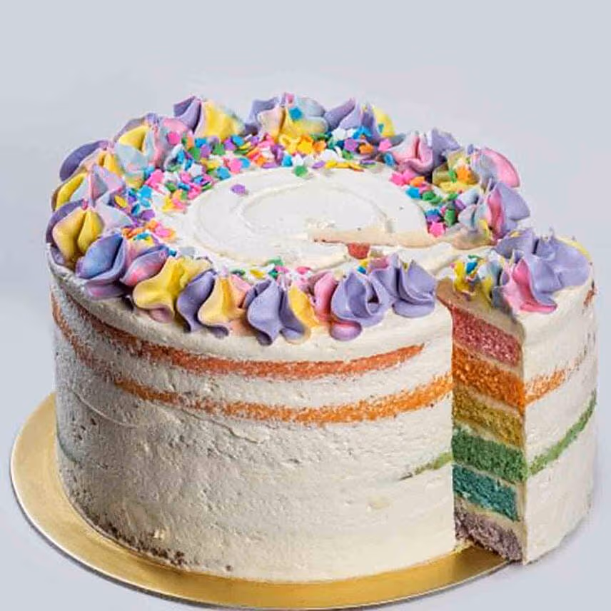 Rainbow Vanilla Bean Cake 8 inches