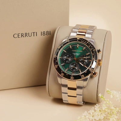 Cerruti 1881 Green Dial Gold Watch