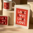 Deluxe Personalised Love Gift Set: Cushion, Mug, Notebook & Coaster