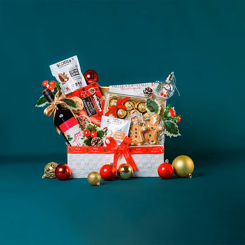 X Mas Munchies N Wine Hamper