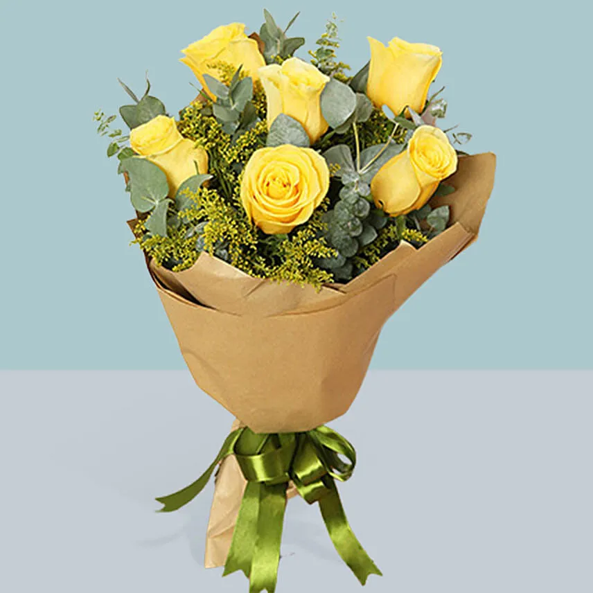 Beautiful Love Bouquet of Yellow Roses