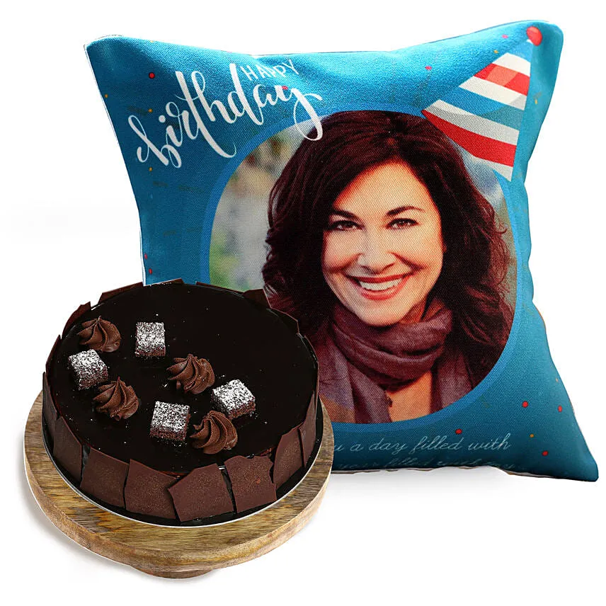 Birthday Cushion and Choco Sponge Cake
